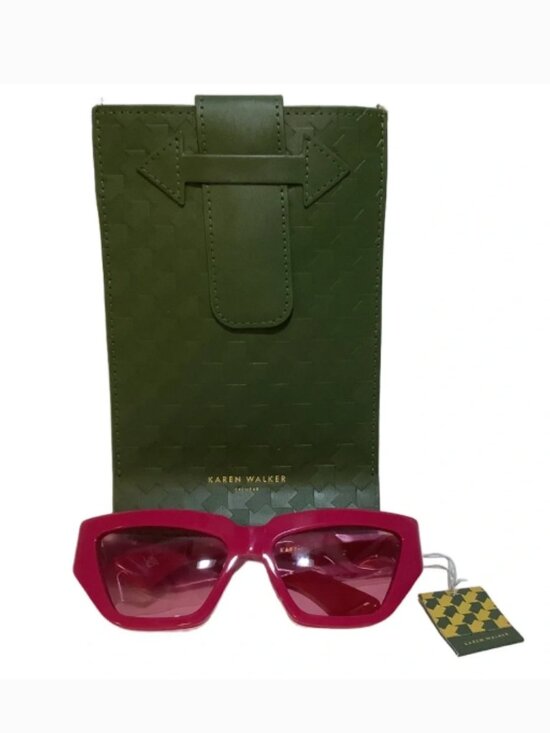 NWT Karen Walker Wrap God Fuchsia Sunglasses 57mm with Pouch included